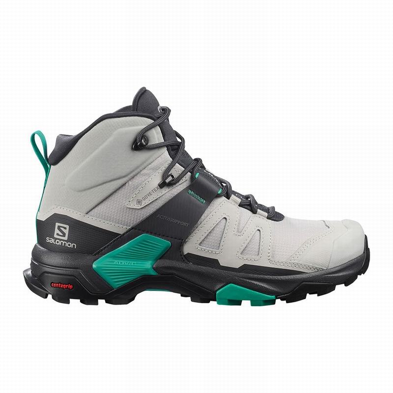 SALOMON X ULTRA 4 MID GORE-TEX Philippines - Women's Hiking Boots - Grey/Mint | 573961-BFY